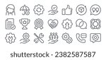 After sales service editable stroke outline icons set isolated on white background flat vector illustration. Pixel perfect. 64 x 64.