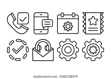 after sales service editable stroke outline icons