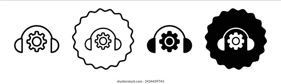 Soporte posventa en color blanco y negro. Vector de icono plano simple de soporte de posventa