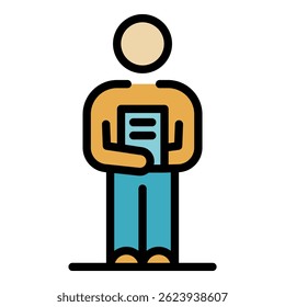 After sales supporticon. Outline after sales support vector icon color flat isolated