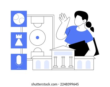 After school activities abstract concept vector illustration. Teens engagement, extracurricular activity, debate team, volunteer work, community service, student newspaper abstract metaphor.