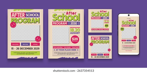 After School Program Flyer and Social Media Template Pack