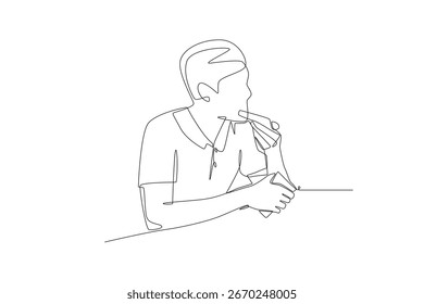 Concepto de bocadillos después de la escuela dibujo de una línea