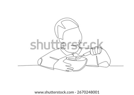 After school snacks concept one-line drawing