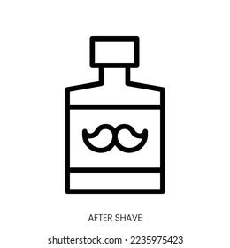 after shave icon. Line Art Style Design Isolated On White Background