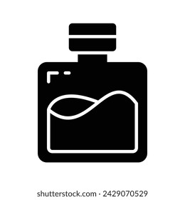 Vector de loción de afeitado, loción en botella de vidrio, tónico de afeitado posterior, agua micelar