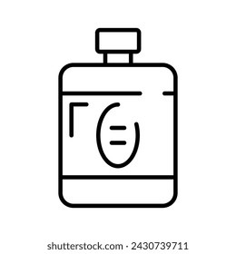 Vector de loción de afeitado, loción en botella de vidrio, tónico de afeitado posterior, agua micelar