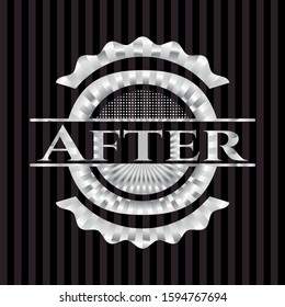 After silvery badge. Vector Illustration. Mosaic.
