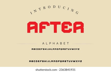 After Sport Modern Italic Alphabet Font. Typography urban style fonts for technology, digital, movie logo design. vector illustration svg
