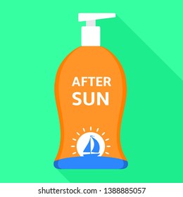 After sun bottle cream icon. Flat illustration of after sun bottle cream vector icon for web design