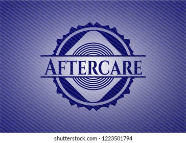 Aftercare badge with denim background