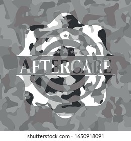 Aftercare on grey camouflage pattern