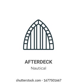Afterdeck outline vector icon. Thin line black afterdeck icon, flat vector simple element illustration from editable nautical concept isolated stroke on white background