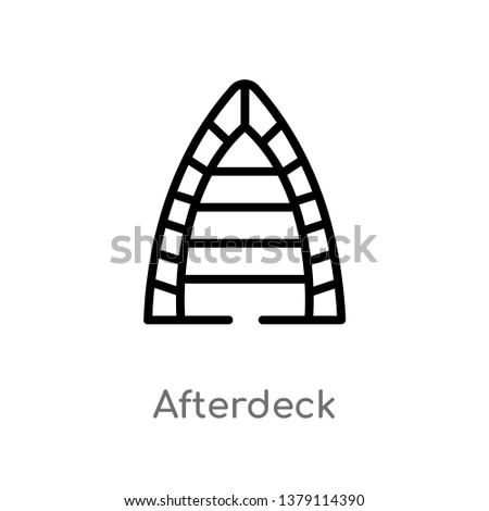afterdeck vector line icon. Simple element illustration. afterdeck outline icon from nautical concept. Can be used for web and mobile