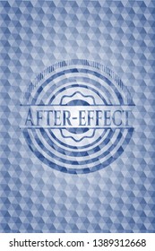 After-effect blue badge with geometric background. Vector Illustration. Detailed.