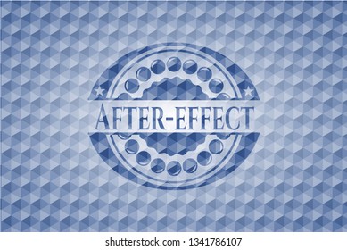 After  effect blue emblem and geometric pattern background 