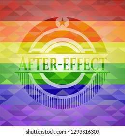 After-effect on mosaic background with the colors of the LGBT flag