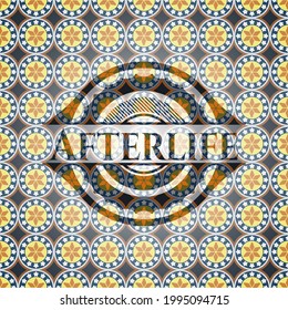 Afterlife arabesque style emblem. arabic decoration. 