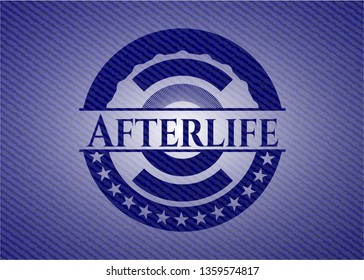 Afterlife jean or denim emblem or badge background