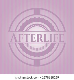 Afterlife retro style pink emblem. Vector Illustration. 