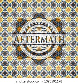 Aftermath arabesque style badge. arabic decoration.