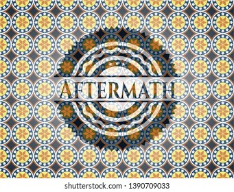 Aftermath arabic emblem. Arabesque decoration.