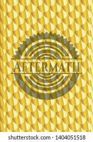 Aftermath golden badge. Scales pattern. Vector Illustration. Detailed.