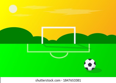 afternoon football field illustration design