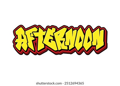 "afternoon" graffiti letter design text effect