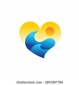 afternoon lovers logo, sunset logo design