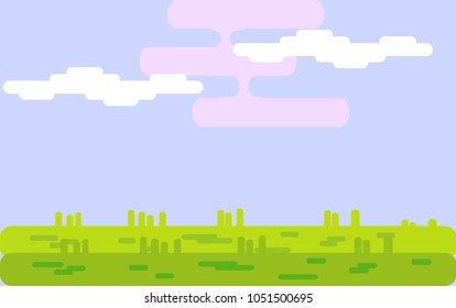 Afternoon sky backgound vector illustration