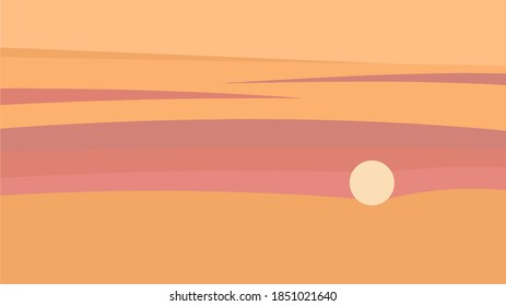 afternoon sky with sun vector illustration 2d HD