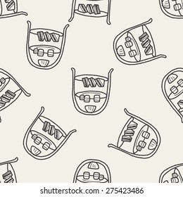 afternoon tea doodle seamless pattern background
