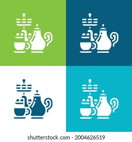 Afternoon Tea Flat four color minimal icon set