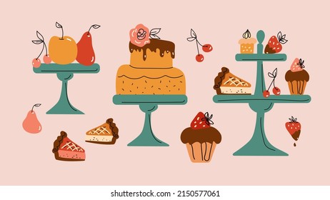 Afternoon Tea Cake Stand Stock Illustrations Images Vectors Shutterstock