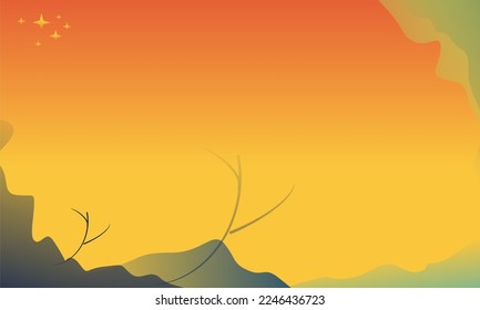 AFTERNOON TWILIGHT BACKGROUND, VECTOR ILLUSTRATION OF NATURAL LANDSCAPES