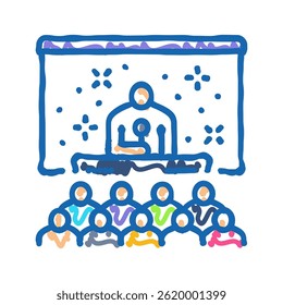 afterparty rave retro doodle icon sketch vector. afterparty rave retro sign. isolated symbol illustration