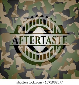 Aftertaste on camouflage pattern. Vector Illustration. Detailed.