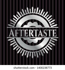Aftertaste silver emblem. Vector Illustration. Mosaic.