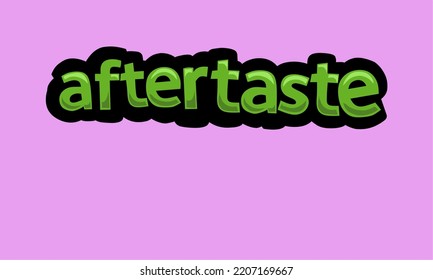 Diseño vectorial de escritura AFTERTASTE sobre fondo rosa muy simple y muy fresco