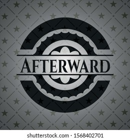 Afterward realistic black emblem. Vector Illustration. Detailed.