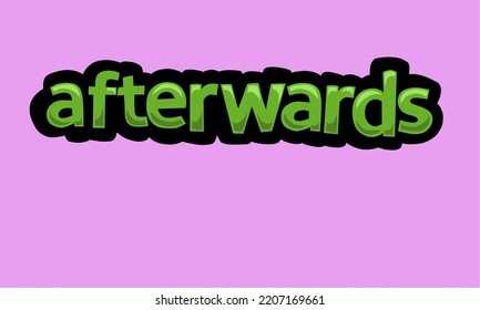 AFTERWARDS writing vector design on a pink background very simple and very cool