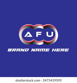 AFU letter logo vector unique attractive creative modern initial design white color on blue color background AFU letter logo icon design
