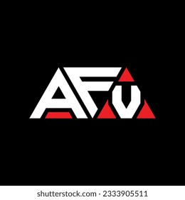AFV triangle letter logo design with triangle shape. AFV triangle logo design monogram. AFV triangle vector logo template with red color. AFV triangular logo Simple, Elegant, and Luxurious design.