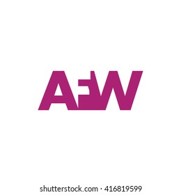 AFW Logo. Vector Graphic Branding Letter Element. White Background