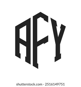 AFY Logo Design. Initial Letter AFY Monogram Logo using Hexagon shape