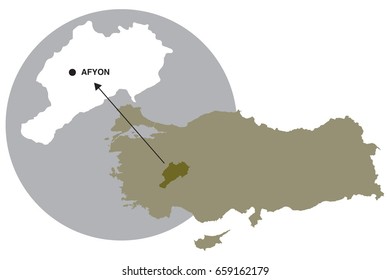 Afyon. The cities of Turkey.