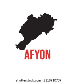 Afyon Map On White Background