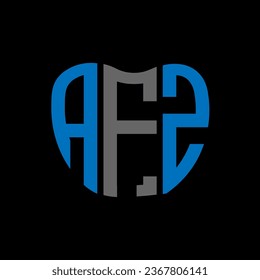 Diseño creativo del logo de la carta AFZ. Diseño único AFZ.
