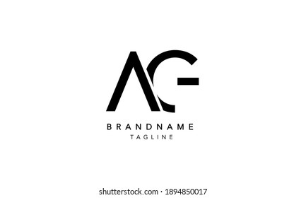 AG Alphabet initial Letter Abstract Monogram Icon Logo vector illustration